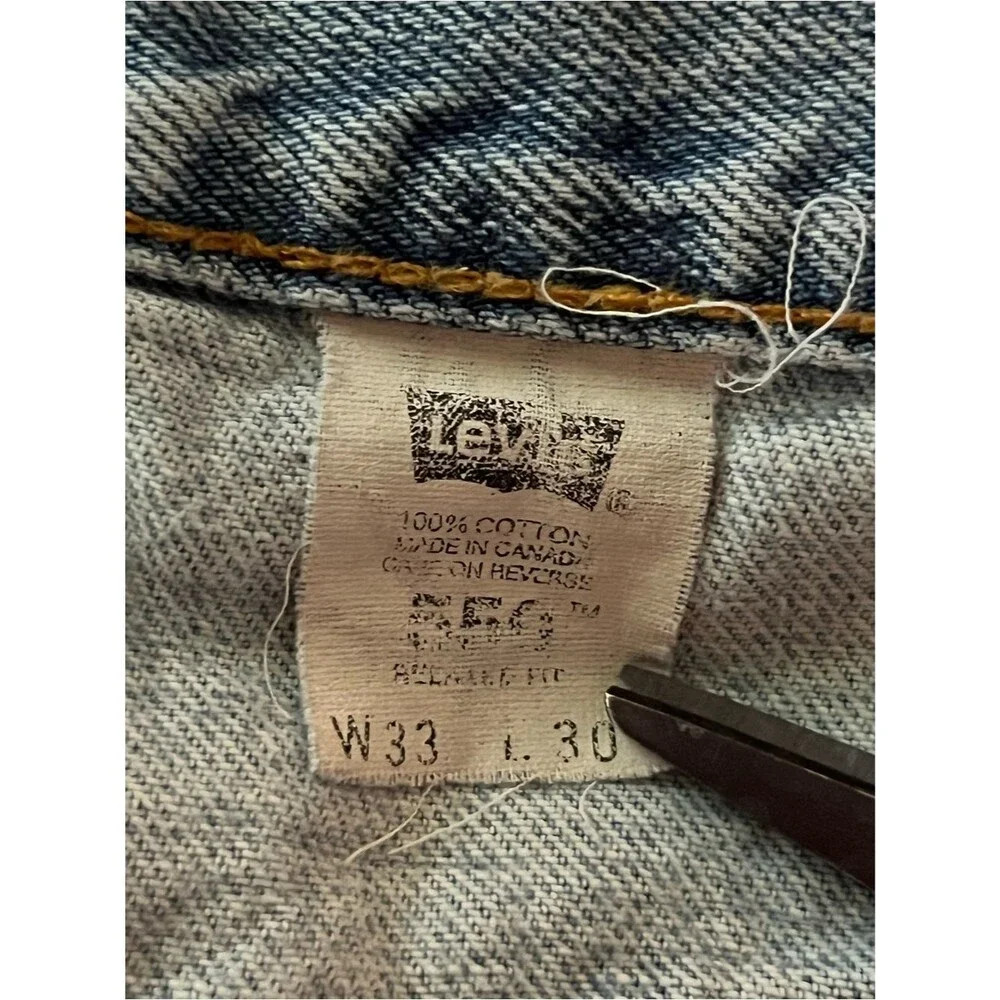 Levi's 550 Vintage Made in Canada 100% Cotton Relaxed Fit Jeans 30x30